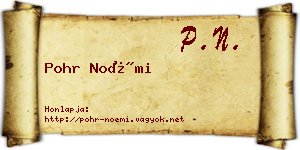 Pohr Noémi névjegykártya